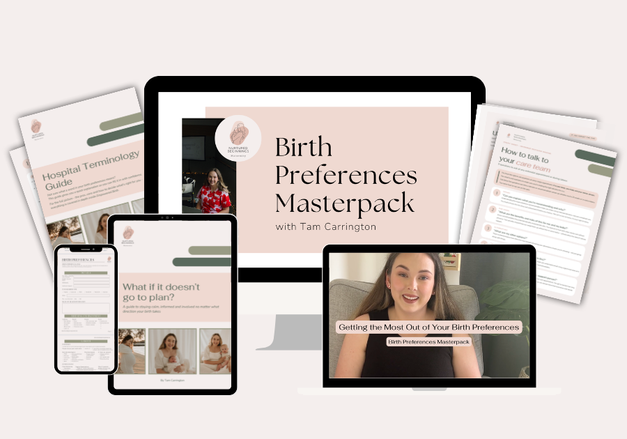 Picture of what is included in the Birth Preferences Masterpack